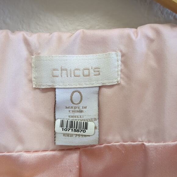 Chico's Pink Puffer Jacket size 0 - Picture 3 of 5